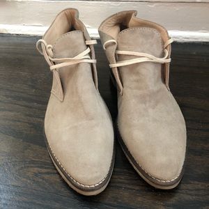 Gray Ankle Booties (Real Suede)